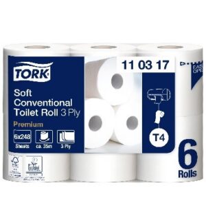 Tualettpaber Tork Soft Con T4 3x 34.72m rulli 42rl/kast