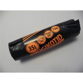 Prügikott 60L must 600x920 paelaga 15tk/rll