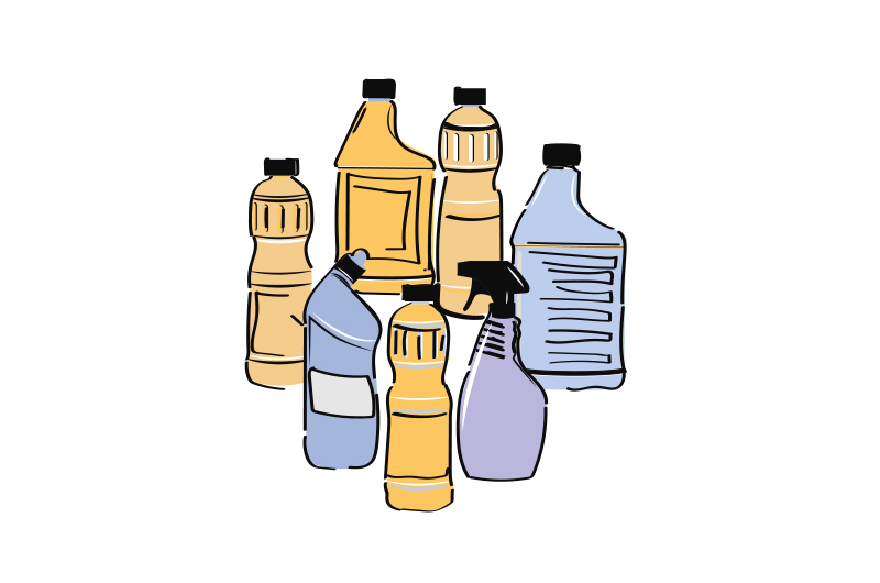 koristustarvikud ja -kulumaterjalid puhastusained