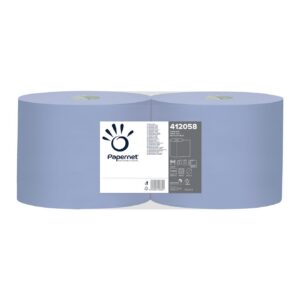Papernet® tööstuslik pühkepaber 360m, 2x sinine, H:215mm pakis 2rulli