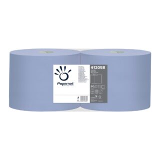 Papernet® tööstuslik pühkepaber 360m, 2x sinine, H:215mm pakis 2rulli